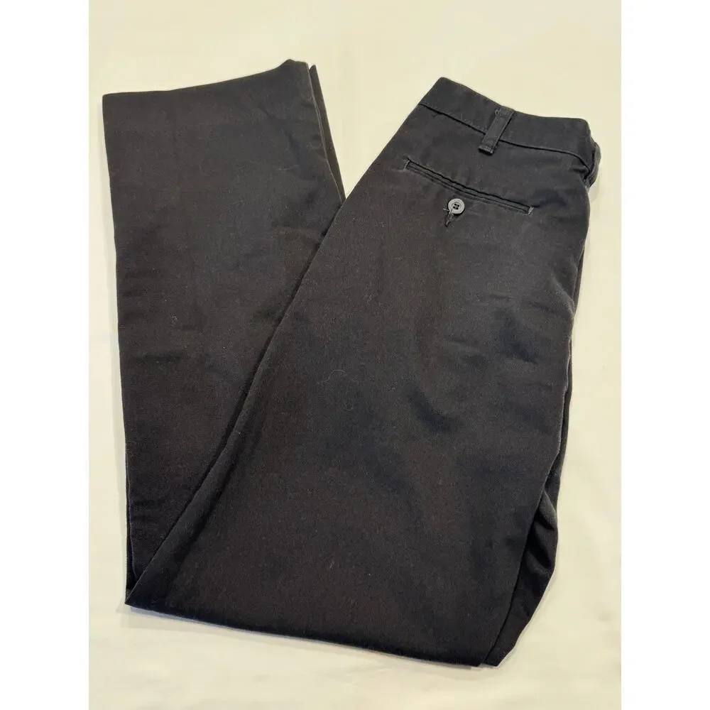 Mark Twain Elderwear Boys Uniform Pants 29x30 Black Tapered‎ Flat Front Pocket